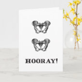 Carte Hip Hip Hourra Message Anatomique (Fleur jaune)