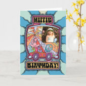 Carte Hippie Anniversaire Personnalisé (Fleur jaune)