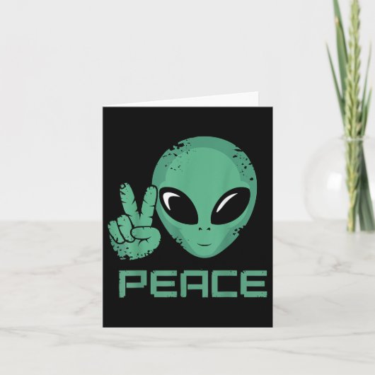 Carte Hippie de la paix Alien Ufo (Devant)