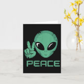 Carte Hippie de la paix Alien Ufo (Fleur jaune)