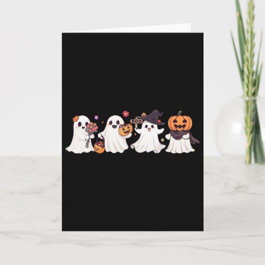 Carte Hippie Halloween Cute Ghost Boo Spooky Season Pump (Devant)