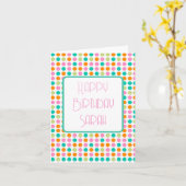 Carte Hippie pois rétro (Fleur jaune)