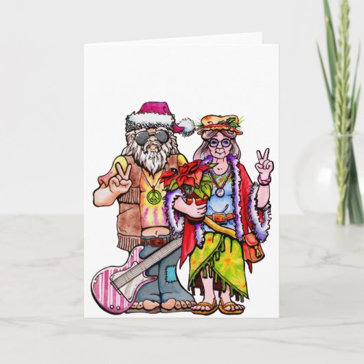 Carte Hippie Santa Couple (Devant)