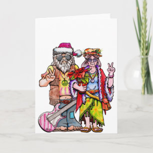 Carte Hippie Santa Couple