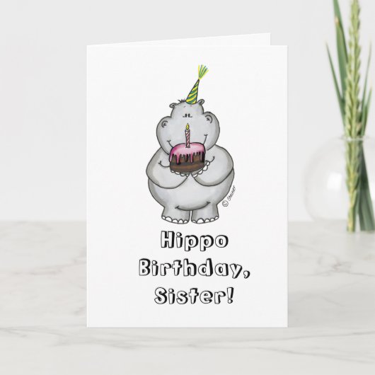 Carte Hippo anniversaire - Joyeux anniversaire (Devant)