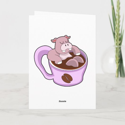Carte Hippo avec la coupe du café (Dos)