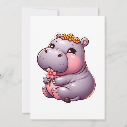 Carte Hippo bébé mignonne (Devant)