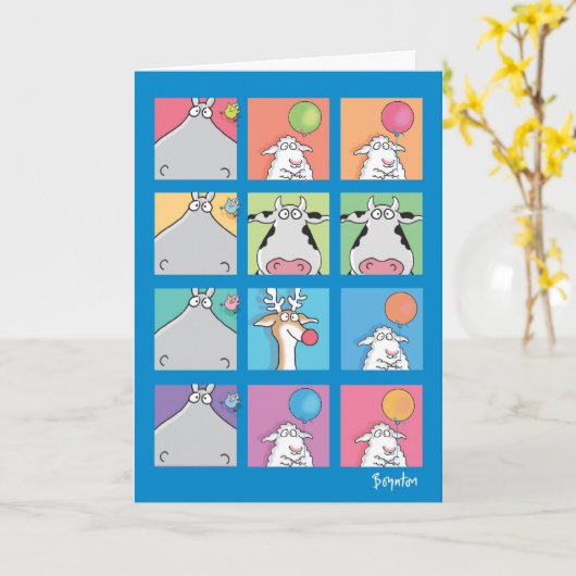 CARTE HIPPO BIRDIE FACE (Fleur jaune)