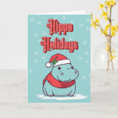 Carte Hippo de Noël (Fleur jaune)