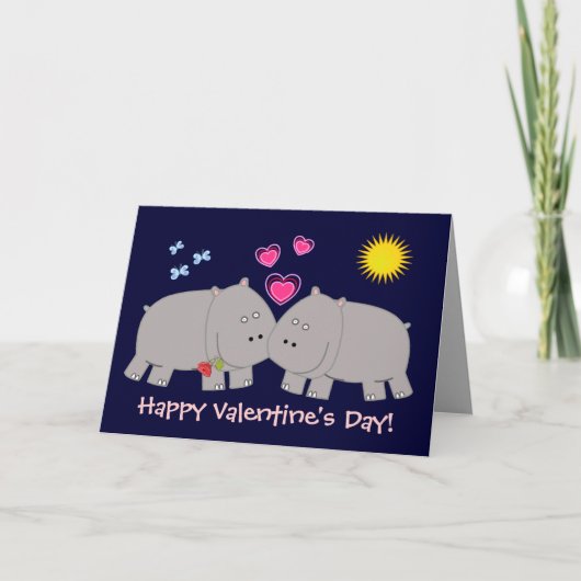 Carte Hippo en amour (Devant)
