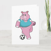 Carte Hippo en tant que joueur de football avec ballon.P (Devant)