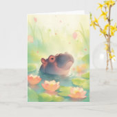 Carte Hippo étang floral caché dans la forêt (Fleur jaune)