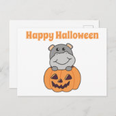 Carte Hippo Halloween Happy Halloween (Devant / Derrière)