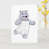 Carte Hippo, mariée au voile (Fleur jaune)