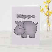 Carte Hippo mignon (Fleur jaune)