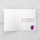 Carte Hippo violet amusant Jouer Hula Hoop (Intérieur)