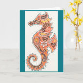 Carte Hippocampe de Paisley (Fleur jaune)