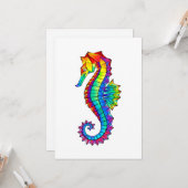 Carte Hippocampe polygonal arc-en-ciel (Devant/Arrière en situation)