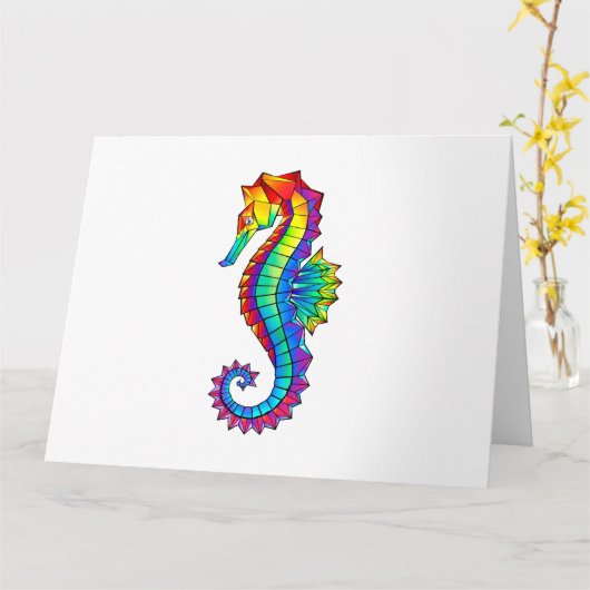 Carte Hippocampe polygonal arc-en-ciel (Fleur jaune)
