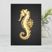Carte Hippocampe Polygonal Or (Debout devant)
