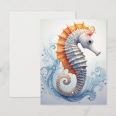 Carte Hippocampe sur les vagues de l'océan (Devant / Derrière)