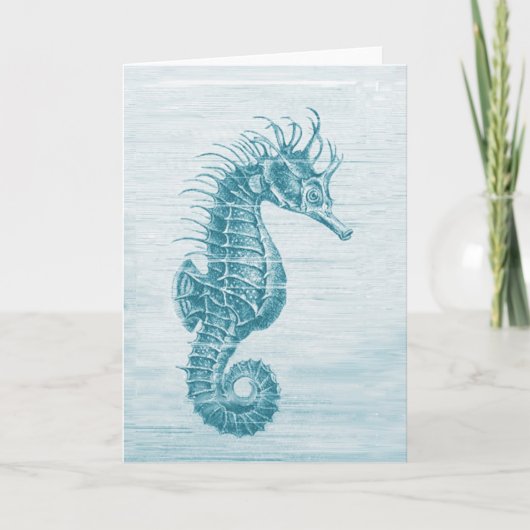 Carte hippocampe turquoise (Devant)