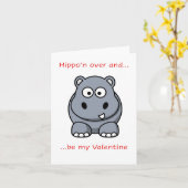 Carte Hippo'n'est plus, Heureuse Sainte-Valentin (Fleur jaune)