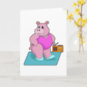 Carte Hippopotame au centre de fitness avec Radio.PNG (Fleur jaune)