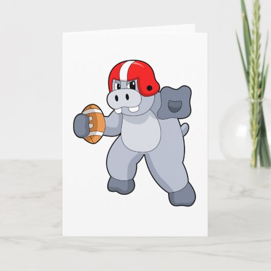 Carte Hippopotame au sport de football (Devant)