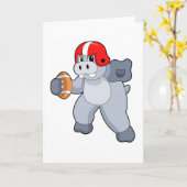 Carte Hippopotame au sport de football (Fleur jaune)