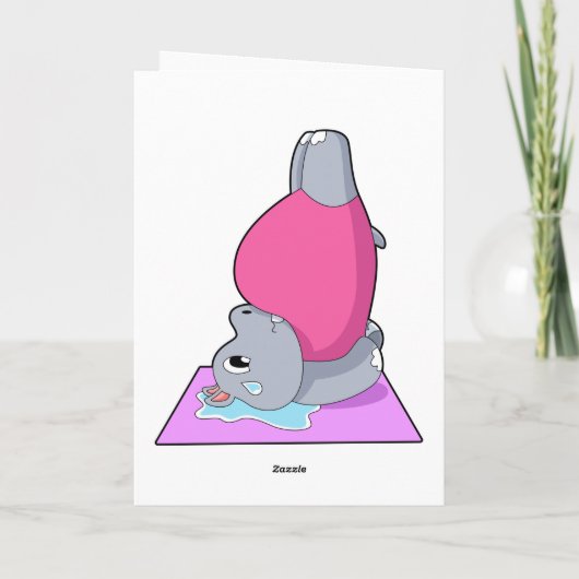 Carte Hippopotame au yoga fitness (Dos)