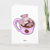 Carte Hippopotame avec tasse de café (Dos)
