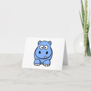 Carte Hippopotame Bleu Mignon