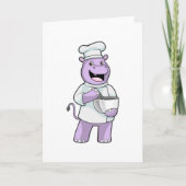 Carte Hippopotame chef avec bol (Devant)