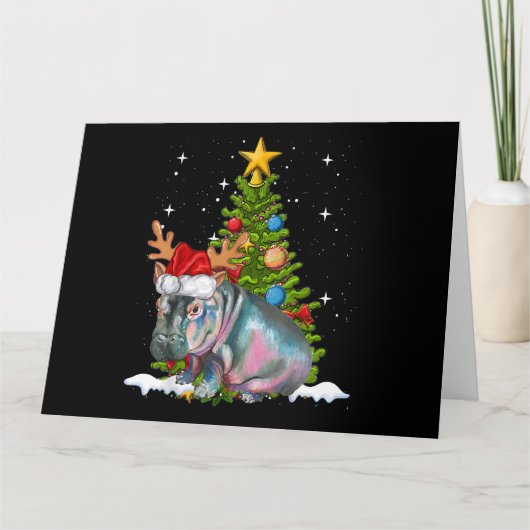 Carte Hippopotame de Noël Hippone Fiona (Devant)