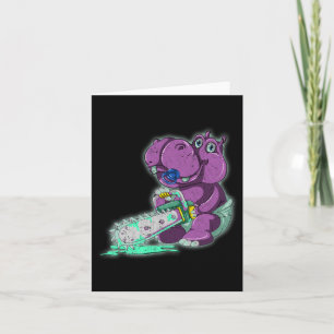 Carte Hippopotame Effrayant Vaporwave Épouvantable Chaîn