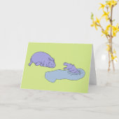 Carte Hippopotame qui chante (Fleur jaune)