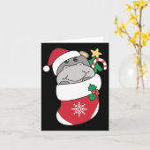 Carte Hippopotames Dans Les Bas De Noël Pour Noël (Fleur jaune)
