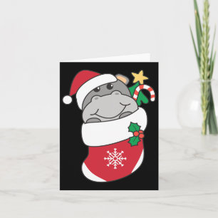 Carte Hippopotames Dans Les Bas De Noël Pour Noël