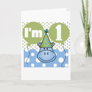 Carte Hippopotamus 1er Anniversaire Tshirts et cadeaux