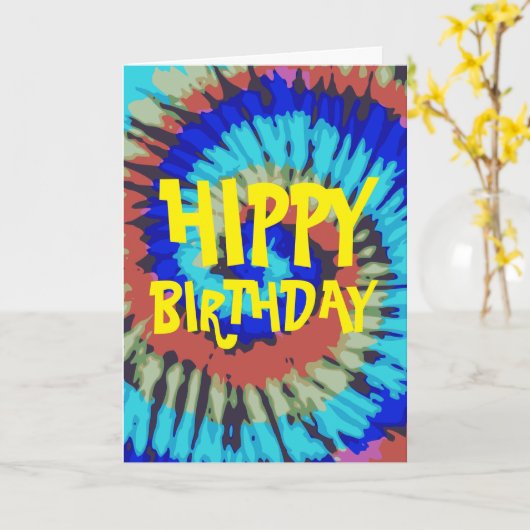 Carte Hippy Birthday (Fleur jaune)