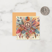 Carte Hippy colorée (Devant/Arrière en situation)