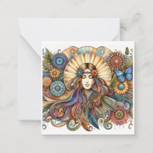Carte Hippy colorée