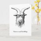Carte Hipster goat (Fleur jaune)