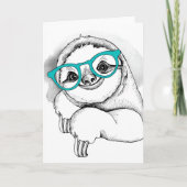 Carte Hipster Sloth (Devant)