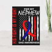 Carte His Fight Nephew Chd Awareness American Flag Graph (Devant)