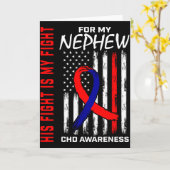 Carte His Fight Nephew Chd Awareness American Flag Graph (Fleur jaune)