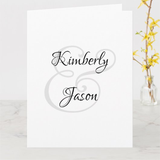 Carte His & Her Script Names, Black & Grey (Fleur jaune)