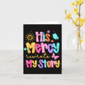 Carte His Mercy Rewrote My Story, Thankful, Fall Christi (Fleur jaune)