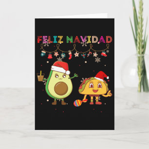 Carte Hispanique Joyeux Noël Avocat Tacos Mexicain Chris